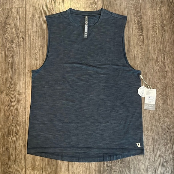 NWT Vuori Zephyr Muscle Tee Indigo Heather Large - Picture 4 of 10